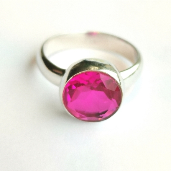 Sterling silver Brilliant Rubellite ring size 6 🆕 - Picture 2 of 5